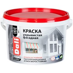 Краска акриловая DALI укрывистая фасадная глубокоматовая белый 2.5 л