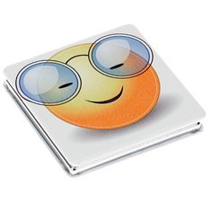 Зеркало косметическое карманное Dewal Beauty Смайлики очкарик