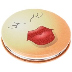 Зеркало косметическое карманное Dewal Beauty Смайлики поцелуй