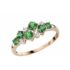 VALTERA Кольцо с изумрудами и бриллиантами 089941, размер 16.5