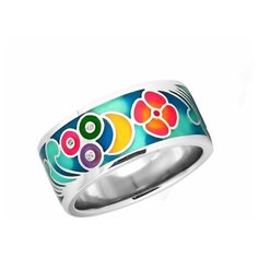 VALTERA Кольцо с фианитами и эмалью 074208, размер 16.5