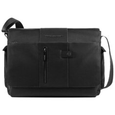 Сумка-мессенджер PIQUADRO, текстиль, черный