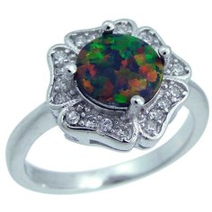 Balex Кольцо 1405937406 из серебра 925 пробы с опалом и фианитом, размер 19