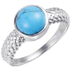 Balex Кольцо 1410931783 из серебра 925 пробы с бирюзой реконструированной, размер 19