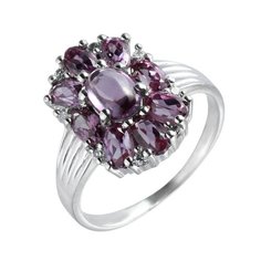 Balex Кольцо 1410931760 из серебра 925 пробы с александритом синтетическим и фианитом, размер 18.5