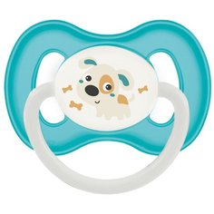 Пустышка силиконовая анатомическая Canpol Babies Bunny & company 0-6 м, бирюзовый/собачка