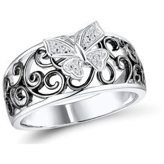 VALTERA Кольцо с бриллиантами из серебра 117794, размер 17.5