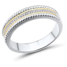 VALTERA Кольцо с бриллиантами из серебра 117787, размер 18