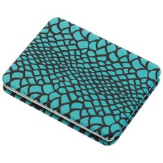 Зеркало косметическое карманное Dewal Beauty Дикая природа голубая рептилия