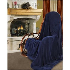 Покрывало Guten Morgen коралфлис Синий принт, 150 х 200 см, синий