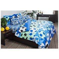 Постельное белье "Ночь нежна" из поплина; Футбол; размер 1.5 наволочки 50 х 70