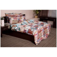 Постельное белье "Ночь нежна" из поплина; Город красное; Размер:2.0 евро простыня наволочки 50 х 70