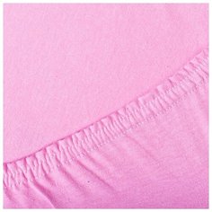 Трикотажная простыня на резинке 100% хлопок, пл. 125 гр./кв. м. "Розовый" размер 200 х 200 Традиция
