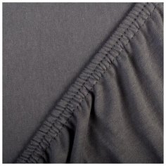 Трикотажная простыня на резинке 100% хлопок, пл. 125 гр./кв. м., "Графит" размер 120 х 200 Традиция