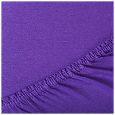 Трикотажная простыня на резинке 100% хлопок, пл. 125 гр./кв. м. "Сиреневый" размер 120 х 200 Традиция