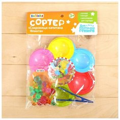 ZABIAKA Сортер на 6 цветов "Сокровища пиратов" с пинцетом 4004711