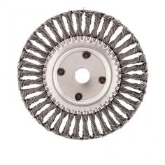 Щетка для УШМ, 200 мм, посадка 22,2 мм, плоская, крученая проволока 0,5 мм Сибртех