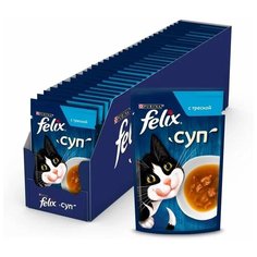 Влажный корм для взрослых кошек Felix Суп, с треской 30 шт. х 48 г