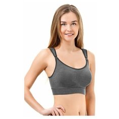 Б-222 Майка бесшовная укороченная для кормящих женщин "ФЭСТ" размер (158,164-88-94) темно-серый