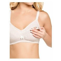 0233 Бюстгальтер послеродовой "ФЭСТ" размер(85-D) бежевый меланж/белый