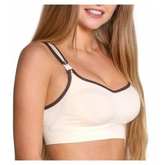 Б-222 Майка бесшовная укороченная для кормящих женщин "ФЭСТ" размер (158,164-96-102) молочный/коричневый