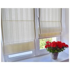 Римская штора Delfa Werona однотонный жаккард, экрю, ширина 73 см