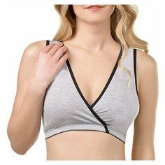 04905 Майка укороченная для кормящих женщин "ФЭСТ" размер (158,164-92-98) серый меланж/черный