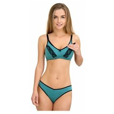 7133 Бюстгальтер для кормящих женщин "ФЭСТ" размер (85-B) зеленый меланж/черный