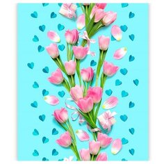 Полотенце кухонное "Ассорти" вафля, Нежный тюльпан; размер 50 х 60 Традиция