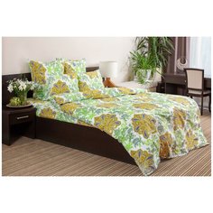 Постельное белье "Ночь нежна" из поплина; Царственный образ зеленое; Размер:2.0 евро простыня наволочки 50 х 70