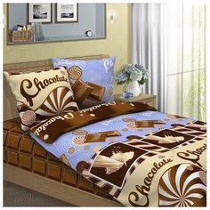 Комплект постельного белья "Традиция" из бязи, "Шоколад" ; Размер: 2.0
