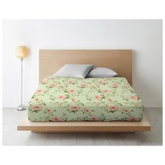 Простыня на резинке из поплина "Ночь Нежна"; Элина; размер 160 х 200