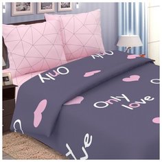 Комплект постельного белья "Pastel" поплин, 100% хлопок, пл. 118 гр./кв.м., "Только любовь" размер 2.0 Традиция