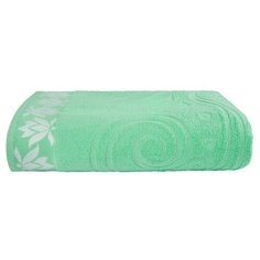 Простыня махровая Opal, орнамент, зеленый ; Размер: 180 х 200 Guten Morgen