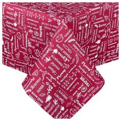 Скатерть "Правила кухни" рогожка, Вишня; размер 145 х 145 Традиция