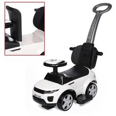 Каталка-пушкар с родительской ручкой, со светом и звуком, белая Best Like