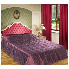 Покрывало Guten Morgen, стеганое двустроннее Ultrasonic taffeta plum, клетка, фиолетовый ; Размер: 1.5