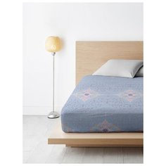 Простыня на резинке из бязи, "Ночь Нежна"; Витраж голубая; размер 120 х 200