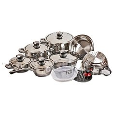 Набор посуды MUNCHENHAUS MH-1144 из нержавеющей стали, 19 предметов