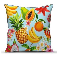 Подушка декоративная с фотопечатью, габардин; Тропические фрукты; размер 40 х 40 Традиция