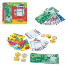 Игровой набор "Мой магазин" бумажные купюры, монеты, ценники, чеки 3276158 Zabiaka