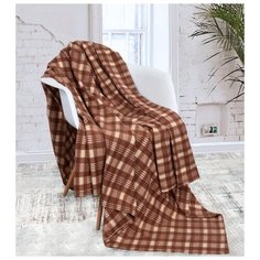 Плед Peanut, клетка, коричневый; Размер: 2.0 Guten Morgen