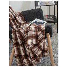 Плед Krokant, клетка, коричневый; Размер: Евро Guten Morgen