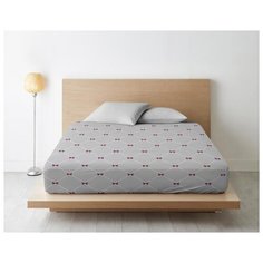 Простыня на резинке из поплина "Ночь Нежна"; Десанж (бордо); размер 90 х 200