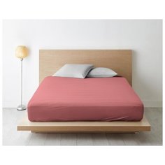 Простыня на резинке поплин гл/кр "Ночь Нежна"; Розово-Лиловый; размер 200 х 200