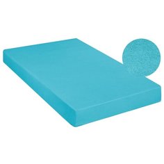Простыня махровая на резинке Turquoise, без рисунка, голубой ; Размер: 200 х 200 Guten Morgen