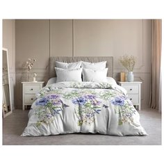 Постельное белье "Ночь нежна" из поплина; Цветы; размер Евро наволочки 70 х 70