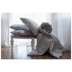 Одеяло Guten Morgen, стандартное пуховое Masuria, без рисунка, серый ; Размер: Евро