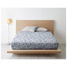 Простыня на резинке из бязи, "Ночь Нежна"; Гжель син;Размер: 200 х 200