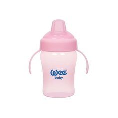 Непроливайка с носиком и ручками 240мл розовый Wee Baby